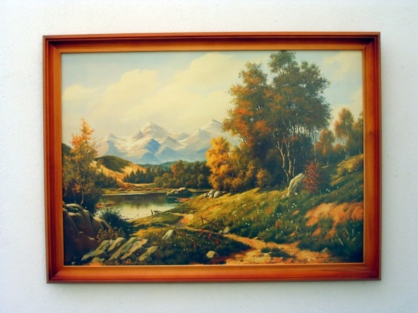 Falikép festmény reprodukció másolat 50x70cm TÓ+HAVAS HEGY