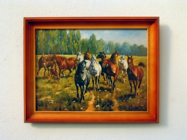 Falikép festmény reprodukció másolat 50x70cm LOVAK RÉTEN