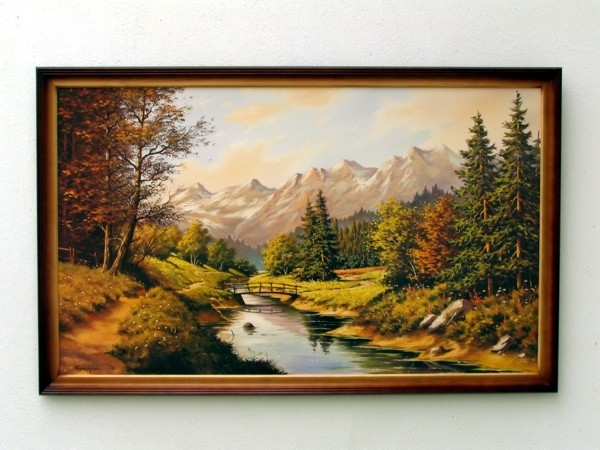 Falikép festmény reprodukció másolat 60x100cm FOLYÓ HÍDDAL