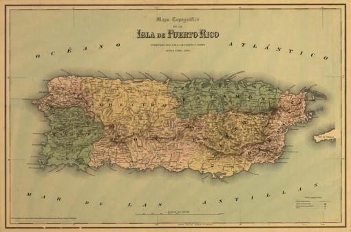 Puerto Rico 1886 alapmret 55x82cm angol nyelv 