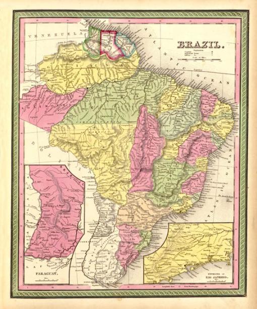 Dl-Amerika Brazilia 1849 alapmret 60x72cm angol nyelv 