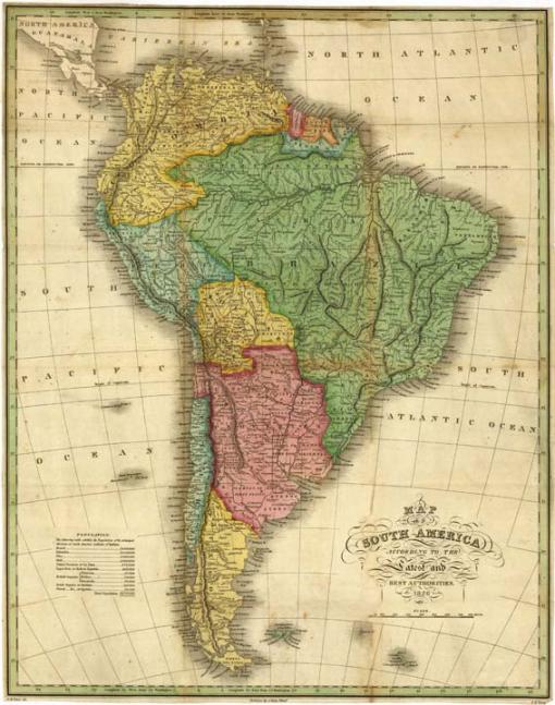 Dl-Amerika 1826 alapmret 60x76cm angol nyelv 