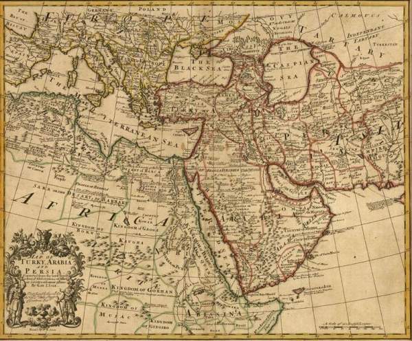 Antik régi térkép Arabia reprint térkép