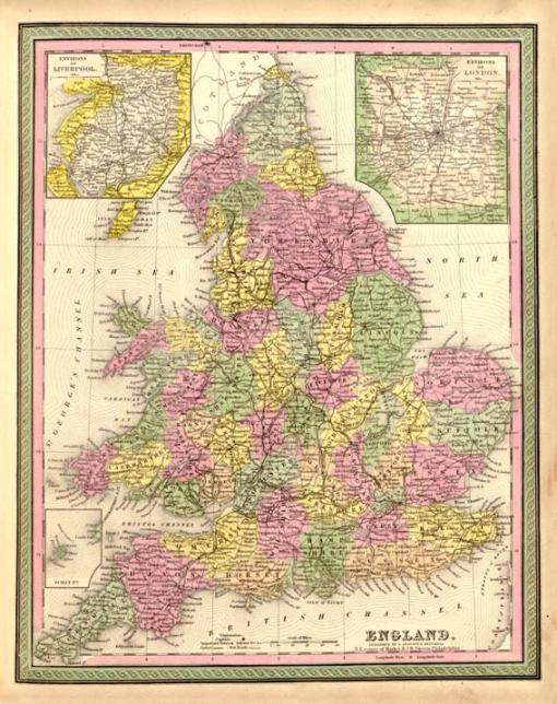 Antik rgi trkp nyomatok:Anglia trkp 1849 maximlis mret: 60 x 75 cm