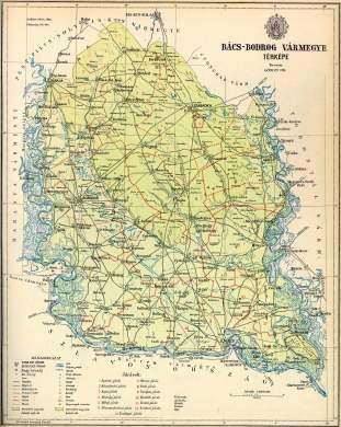Antik rgi Bcs-Bodrog vrmegye trkp reprint 