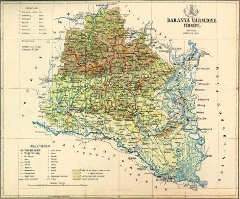Antik rgi Baranya vrmegye trkp reprint