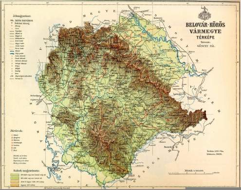 Antik rgi Belovr-Krs vrmegye trkp reprint 