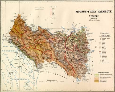 Antik rgi Modrus-Fiume vrmegye trkp reprint 
