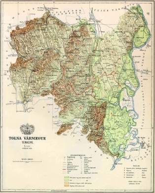 Antik rgi Tolna vrmegye trkp reprint