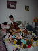 Julia with her plush toys from Euros 2004