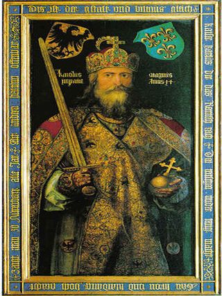a képen nagy károly látható...