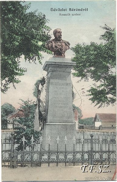 kossuth szobor.jpg - Brndi kpeslapon Kossuth Lajos szobor lthat, utalva a rgi fellltsi helyre
