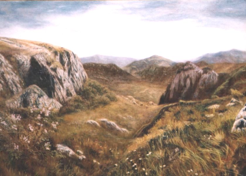 Szikl�s t�j, 50x70cm, olaj, v�szon, 2007.