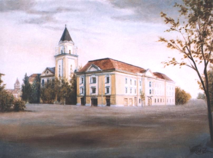 V�rosh�za, 30x40cm, olaj, v�szon, 2007.