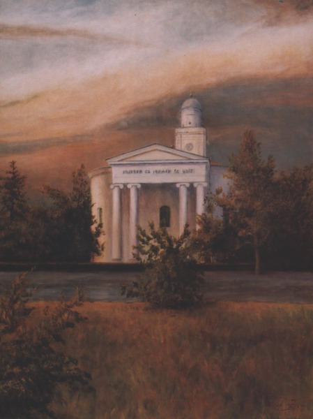 Mez�t�ri reform�tus nagytemlpom 30x40cm, olaj, farost, 2008.