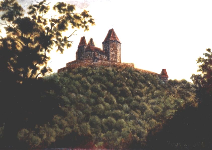 A visegr�di fellegv�r a XV. sz�zad v�g�n, 50x35,5cm, olaj, v�szon, 2001.