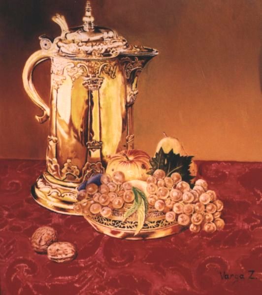 Gy�m�lcs�skos�r boroskann�val, 30x40, olaj, farost, 2003