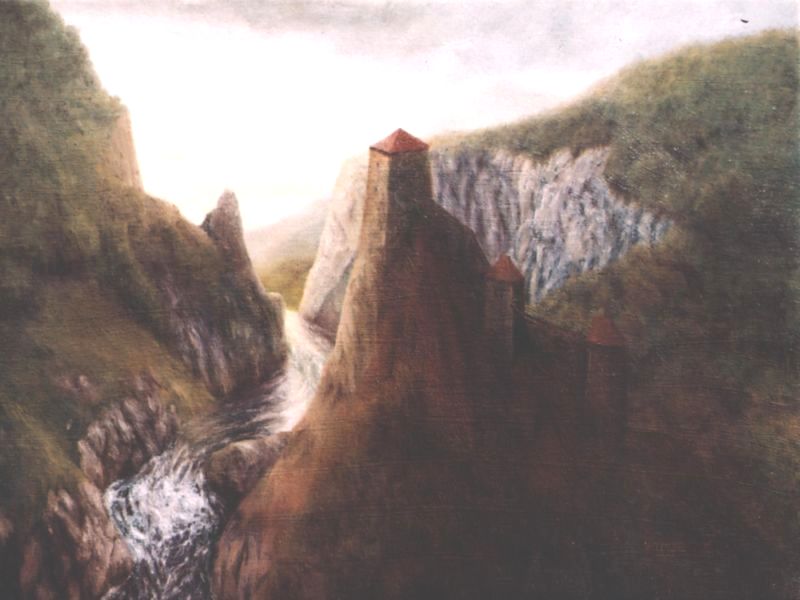 V�r szikl�k k�z�tt, 30x40, olaj, v�szon, 2005.