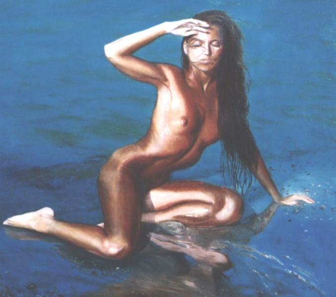 Tengerparton, 55x55cm, olaj, v�szon, 2005.