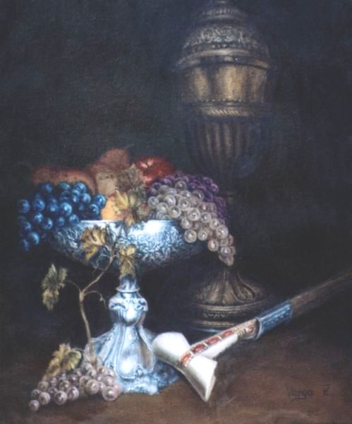 Csend�let jatag�nnal, 30x40cm, olaj, v�szon, 2005.