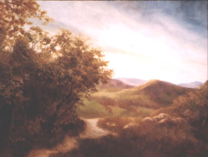 Hegyvid�ki t�j, 30x40cm, olaj, farost, 2005.