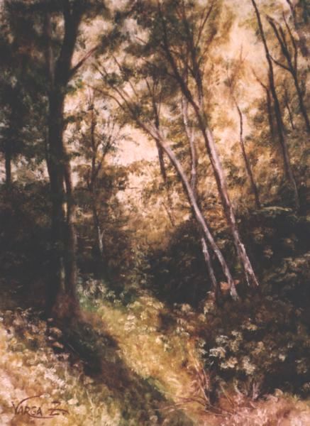 Erd� m�ly�n II., 27x20cm, olaj, farost, 2005.