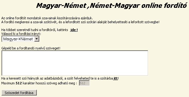 Magyar-nmet online fordt