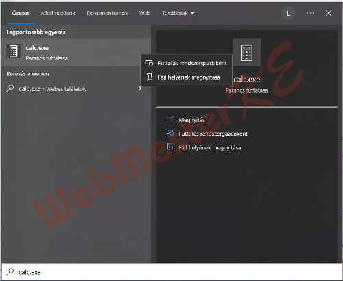 Parancsikon létrehozása az Asztalon