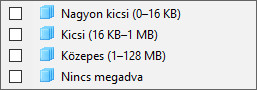 Tulajdonság szűkítés - Méret