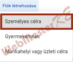 Postafiók kiválasztása