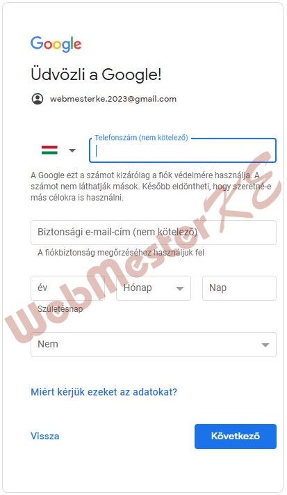 Postafiók kiválasztása