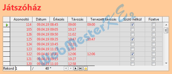 Az elkészült J űrlap