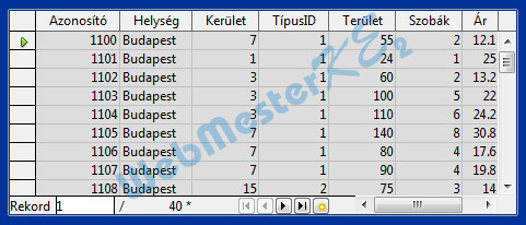 Az elkészült Ingatlan űrlap