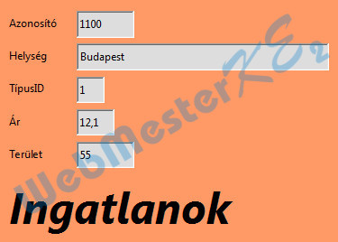 Az elkészült F űrlap