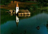 az 1989 eltt vz al sllyesztett szkely Bzdjfalu vizek fltt rkd, rva temploma - a marosvsrhelyi Koncz Jnos alkotsa